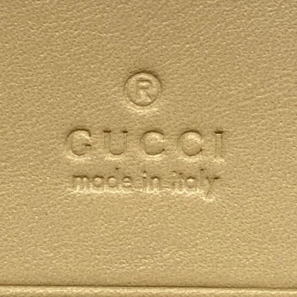 Auth GUCCI GG Supreme 774332 Beige Dark Brown Gold PVC Leather - Bifold Wallet - Picture 5 of 11